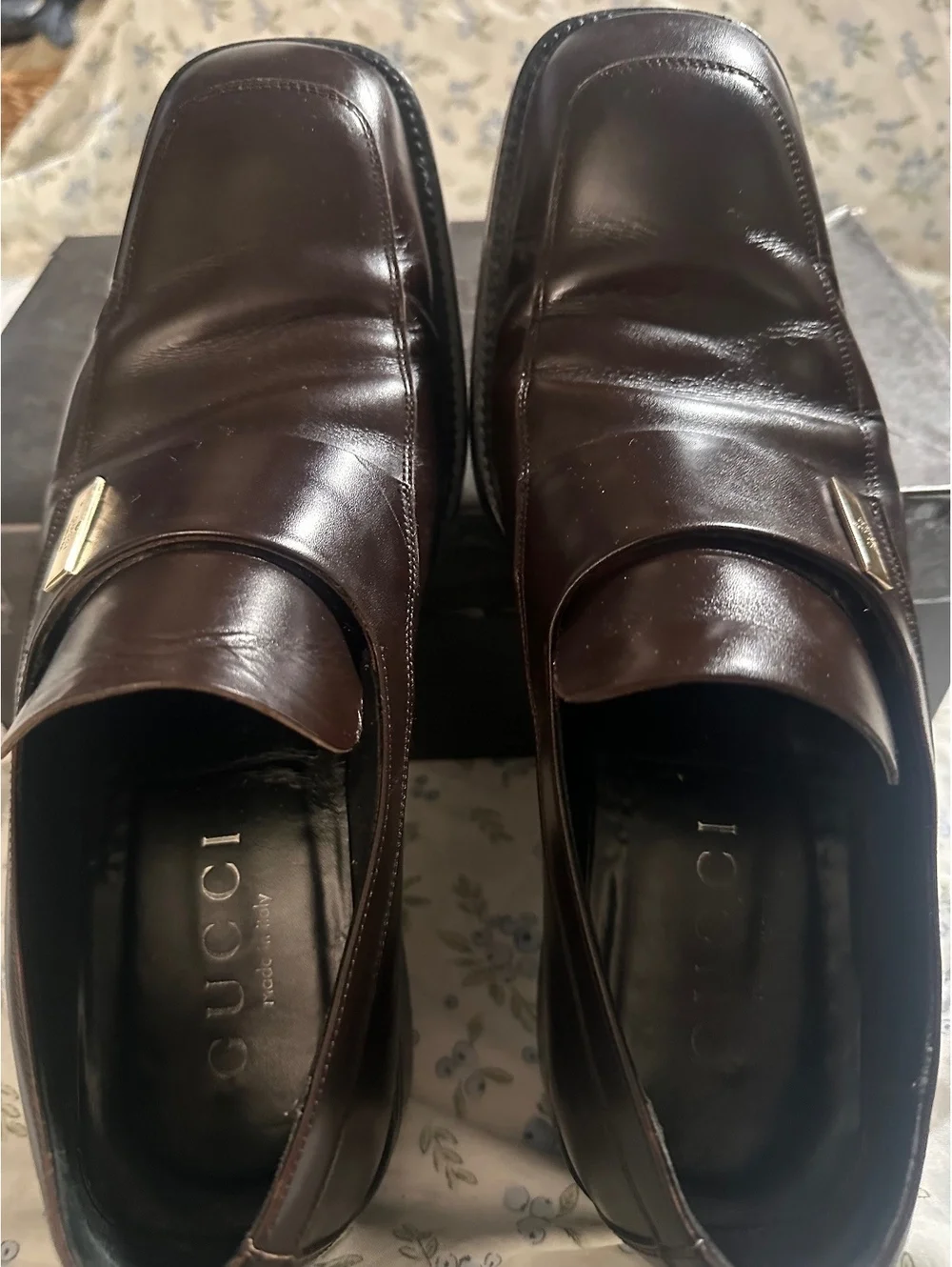 Gucci Brown Leather Men's Dress Loafers Size 10